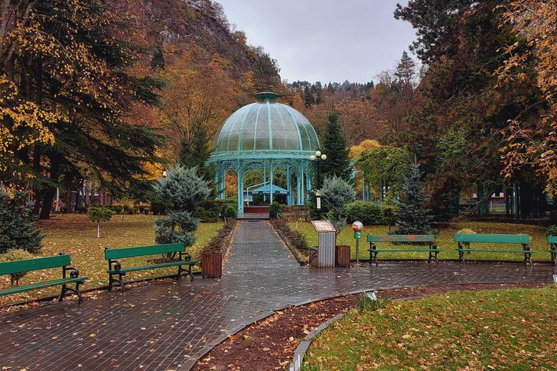 The mineral water pavilion in Borjomi park
