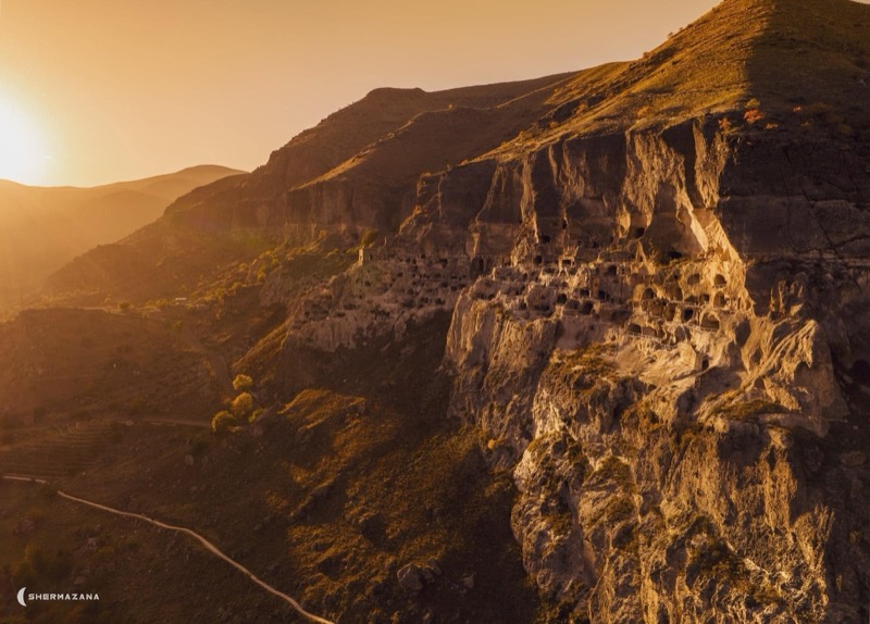 The cliffs and canyon country of southern Georgia near Vardzia