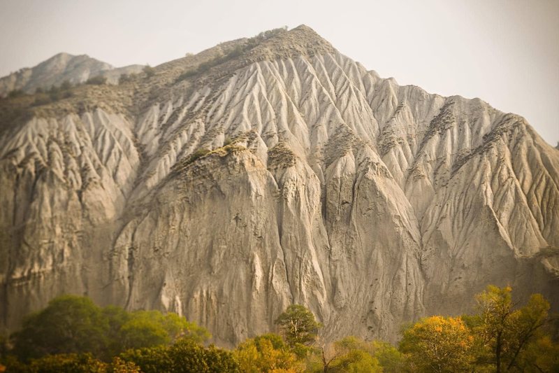 The eroded rock formations of the Davit Gareja semi-desert in southern Georgia